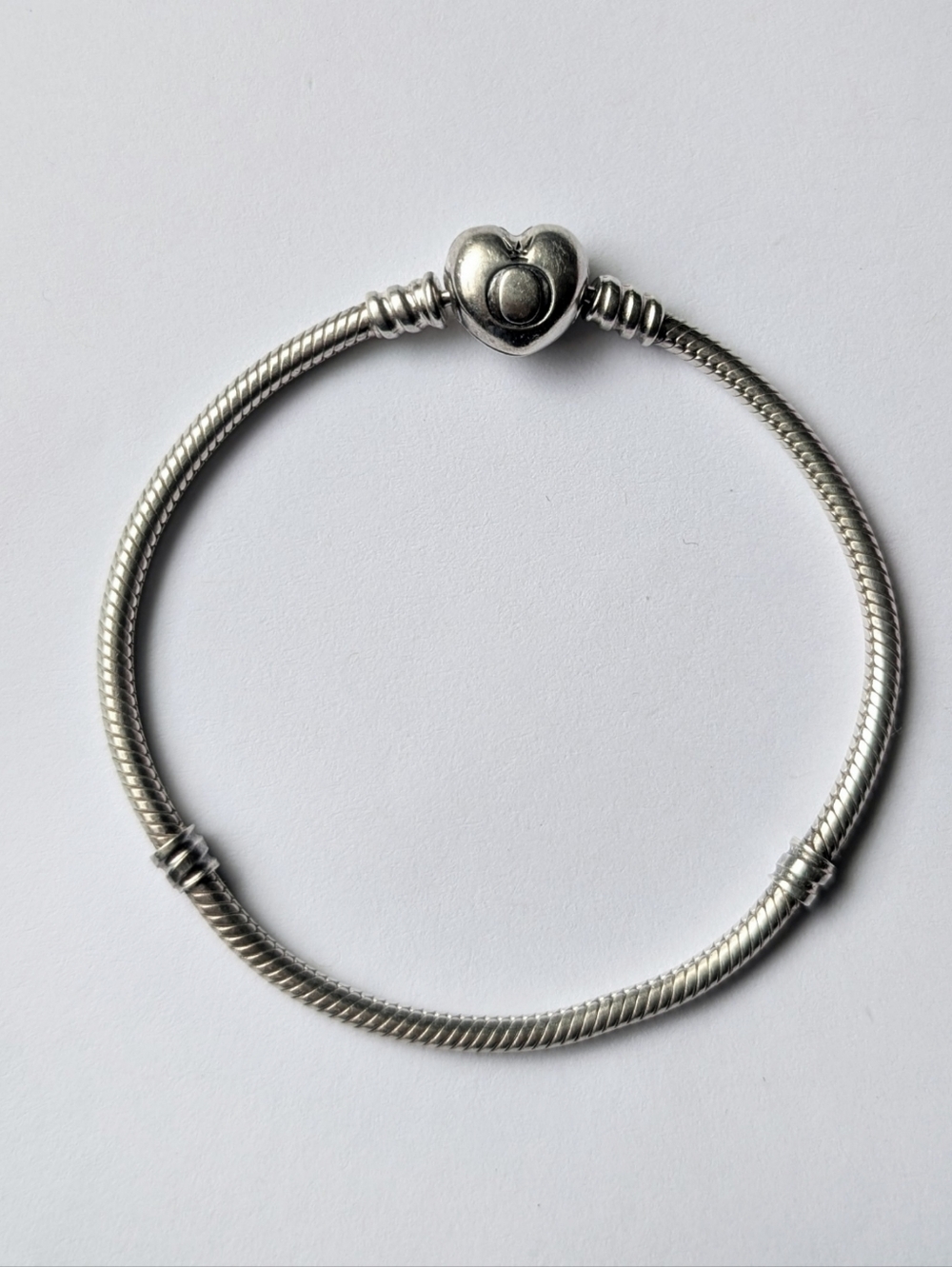 Pandora Moments Heart Clasp Snake Chain Bracelet Sterling silver About 7.5-7.75